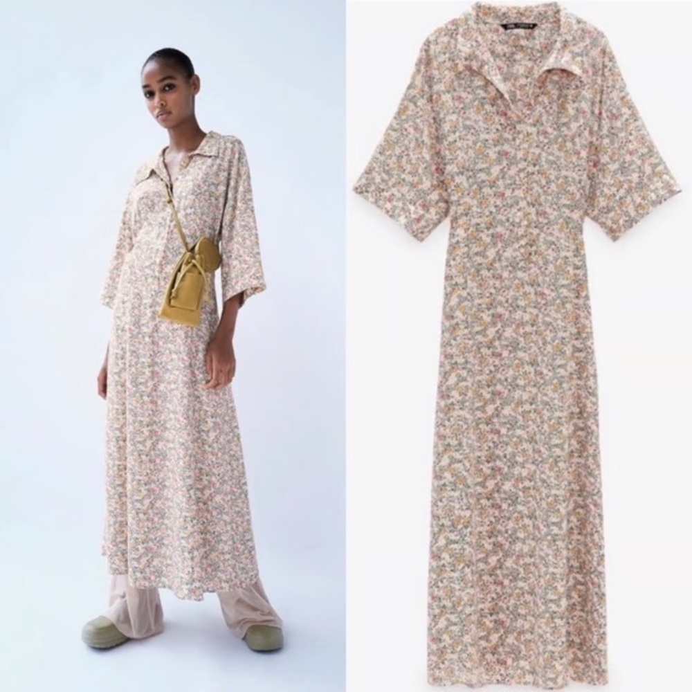 BNWT ZARA Printed Shirt Dress XS